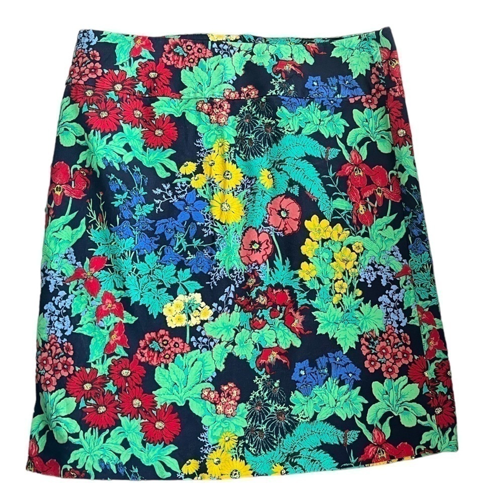 Talbots Women’s Vibrant Art Deco Floral Weave A-line Skirt Size 14
